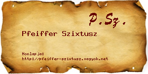 Pfeiffer Szixtusz névjegykártya
